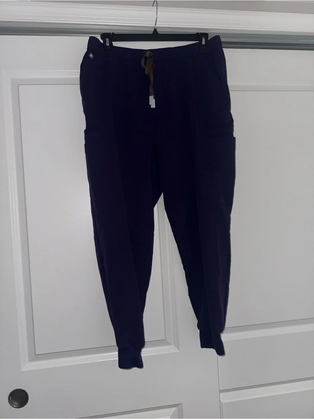Figs Men's Deep Purple Jogger Scrub Pant with Brown Drawstring